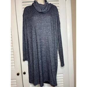 Gap marled‎ navy soft knit cowl neck maxi dress size L Career work preppy